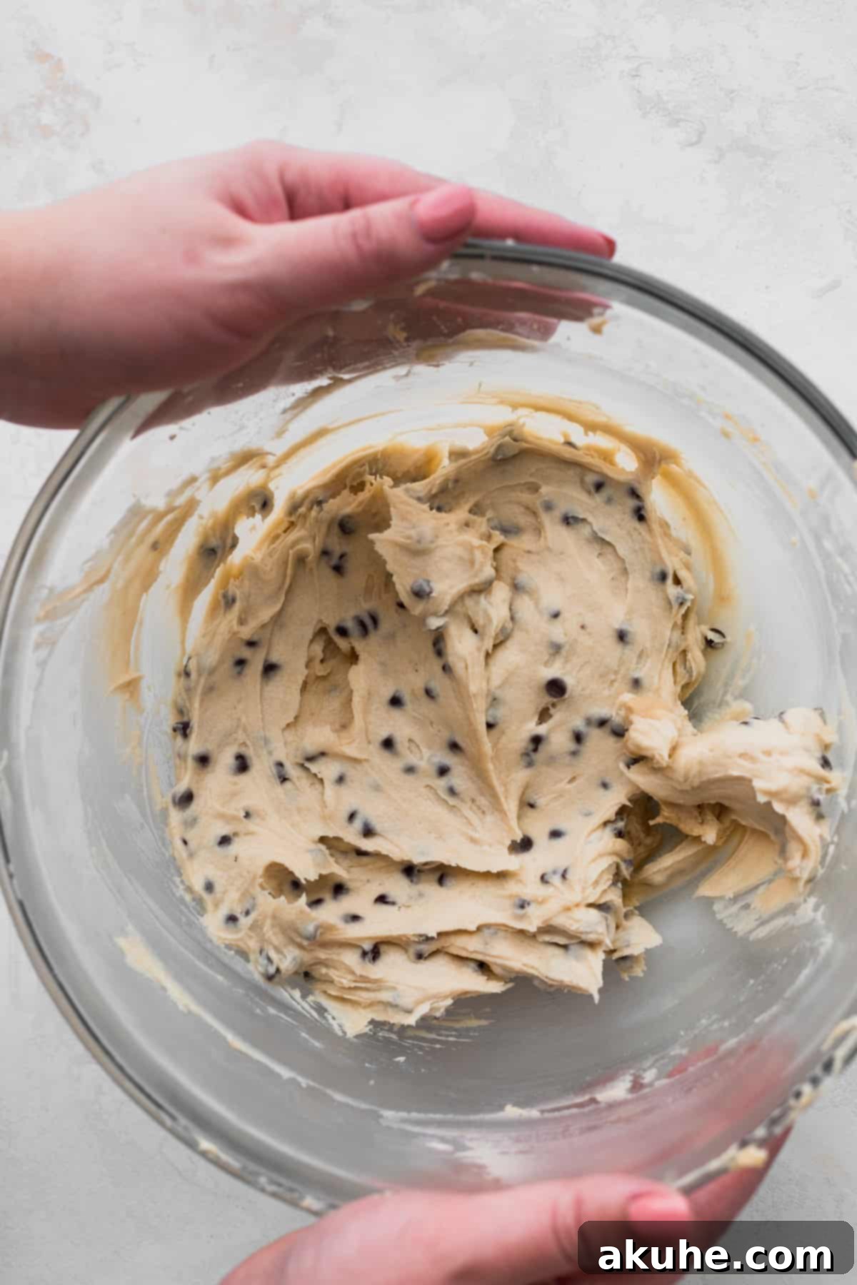 Ultimate Chocolate Cookie Dough Pop Tarts 6 Finished chocolate chip cookie dough filling in a bowl.