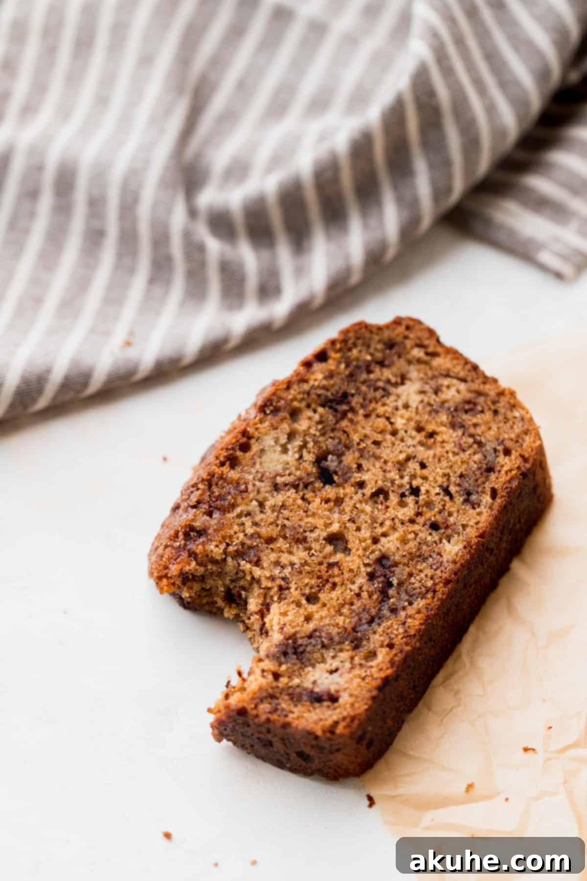 Irresistible Cinnamon Swirl Banana Bread 10 Bite missing from cinnamon swirl banana bread.