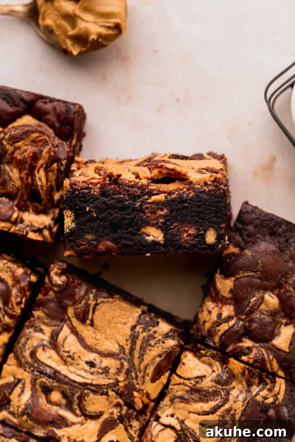 One brownie on its side.