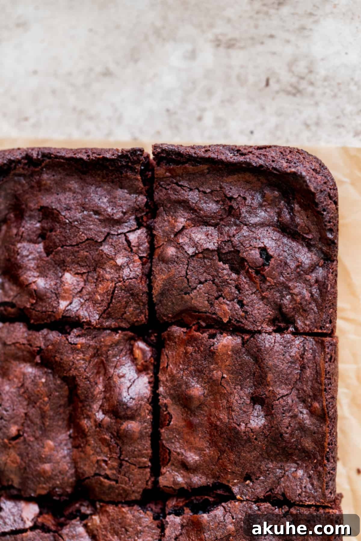 Artisan Brownie Bites 3 Close up of the crinkle tops of the brownies, highlighting their appealing texture.